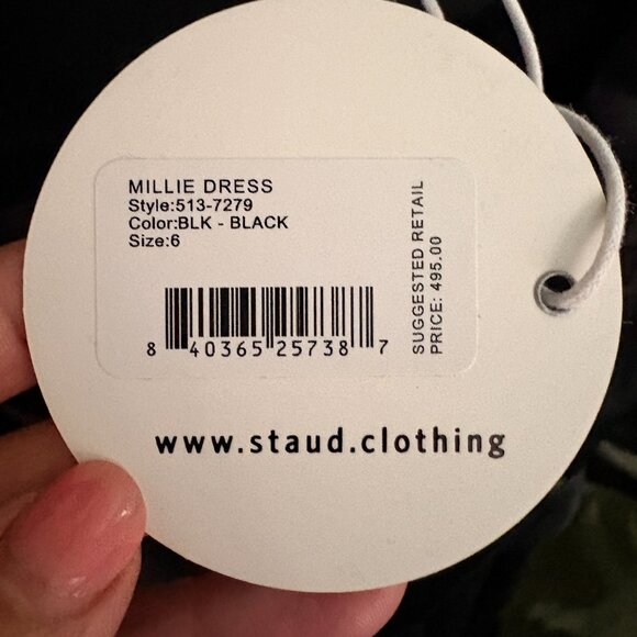 STAUD Millie Satin Belted Maxi Shirtdress NWT - Picture 4 of 8